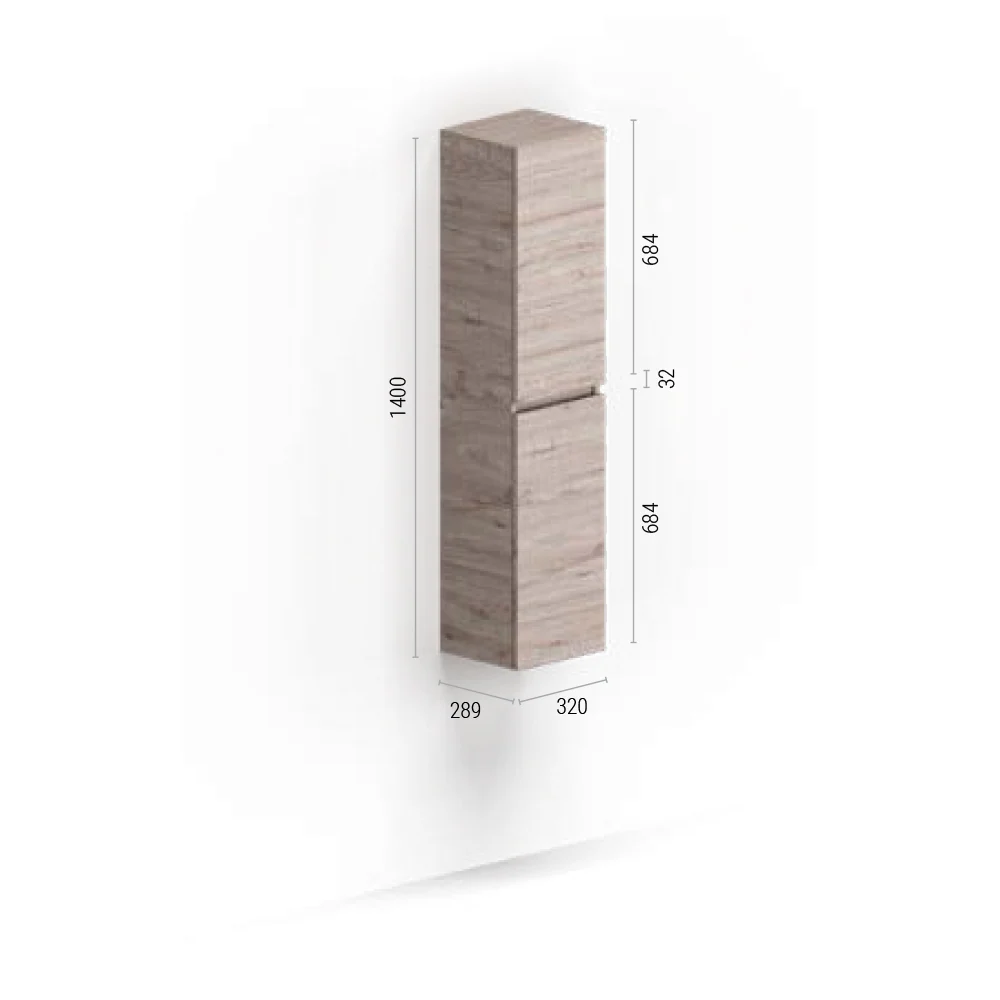 Wall-mounted bathroom column 32x140 cm h model 'Persona' color Nevada