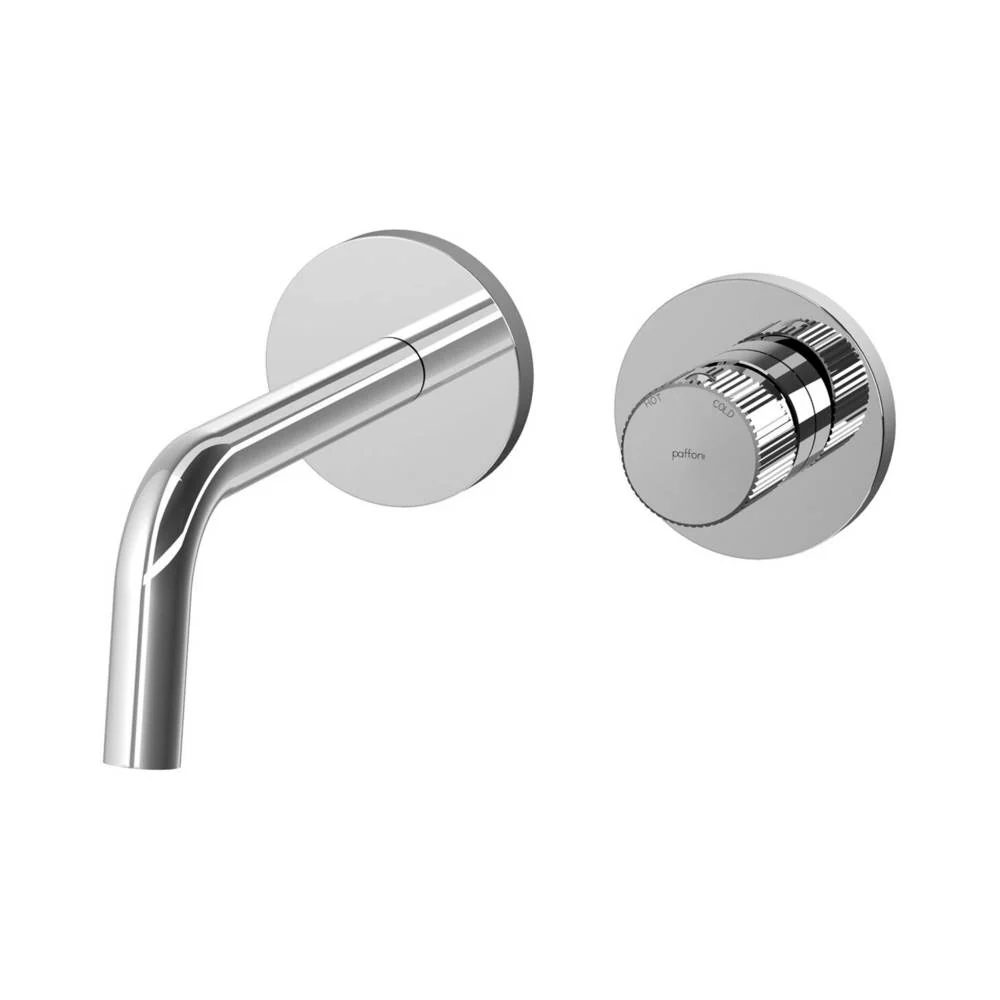 Washbasin mixer model JO104CR70 built- 2 holes 2 plates and spout mm 123 Chroom