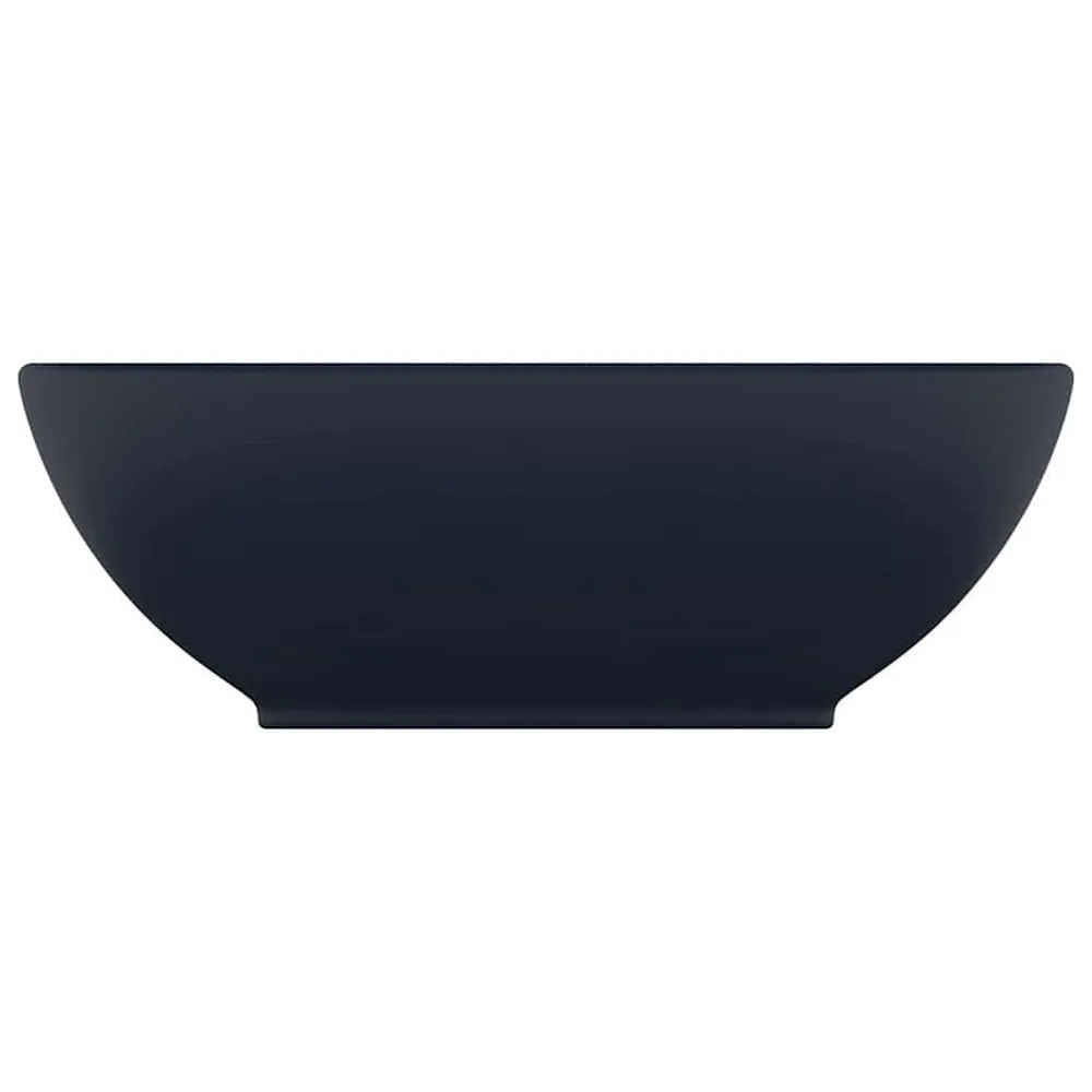 Wastafel ovaal 40x33 cm keramiek mat donkerblauw
