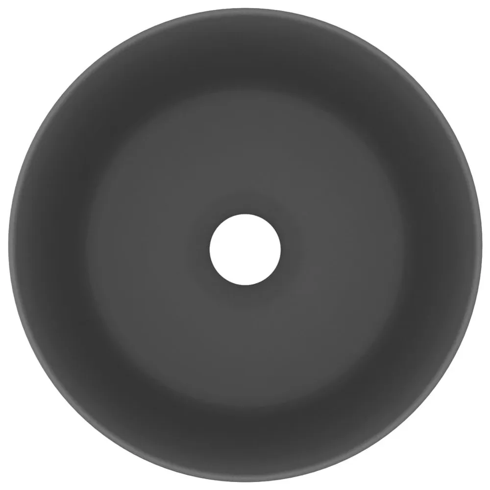 Wastafel rond 40x15 cm keramiek mat donkergrijs