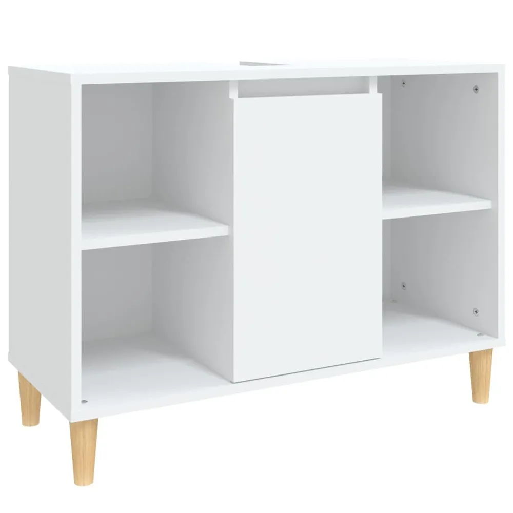 Wastafelkast 80x33x60 cm bewerkt hout wit