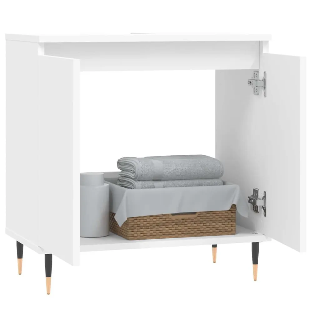 Badkamerkast 58x33x60 cm bewerkt hout zwart