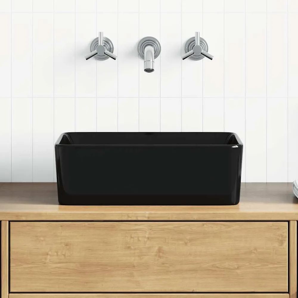 Wastafel 40x30x13 cm keramiek zwart
