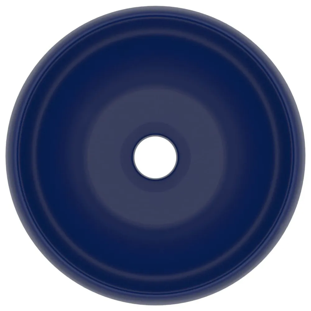Wastafel rond 40x15 cm keramiek mat donkerblauw
