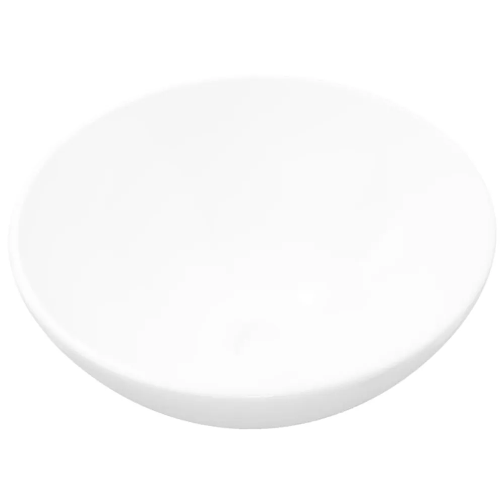 Wastafel rond keramiek wit