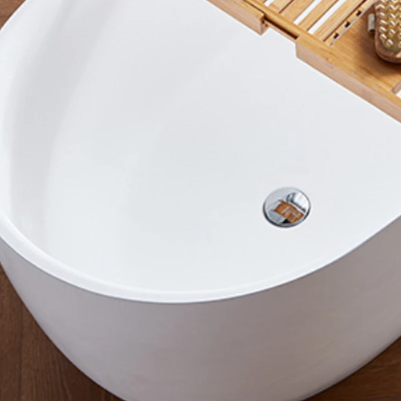 Hedendaags Stone Freestanding Oval Tub Soaking 25.2-inch Tall White Bathtub(Board not Include) Matte