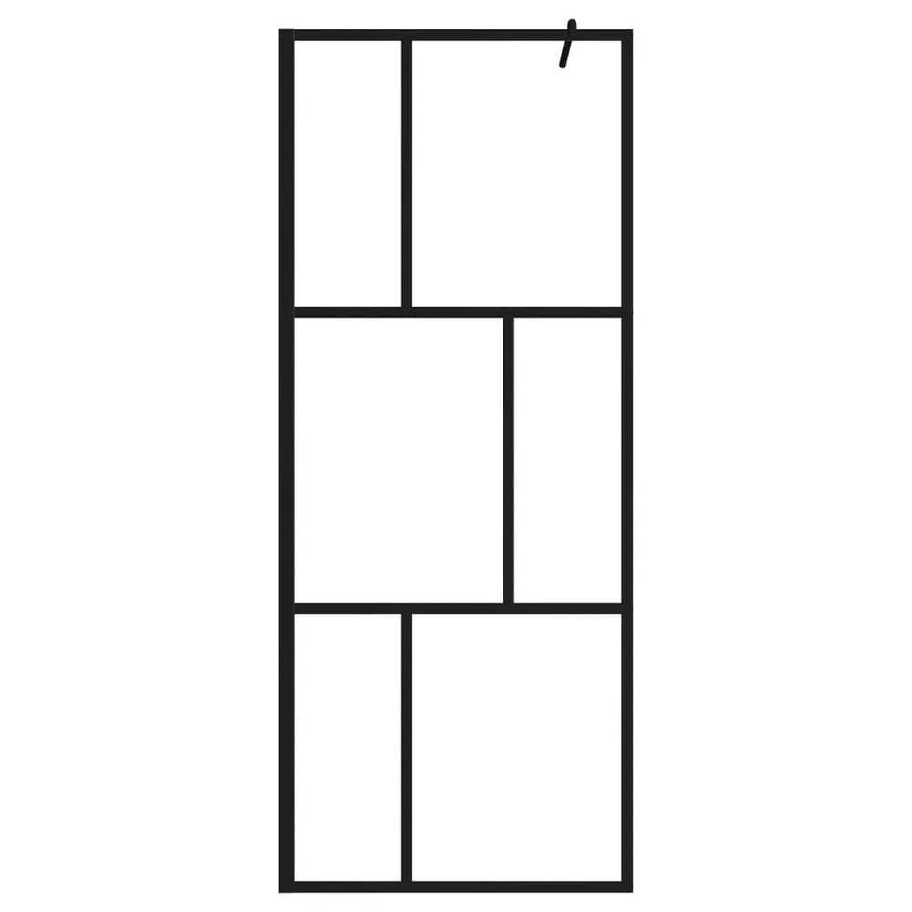Inloopdouchewand 80x195 cm gehard glas zwart