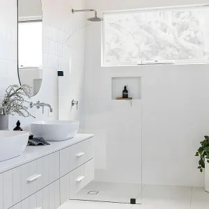Italiaanse douchewand ronde hoeken - 90 x 215 cm - AIRLIE - Koop nu makkelijk online
