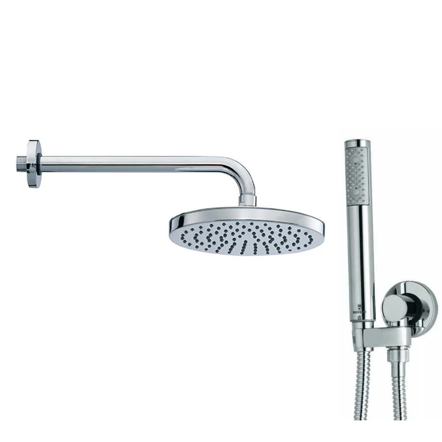 ABS shower head diam. Cm 20 Bossini Elios individueel jet Zen shower duplex kit double crimped brass hose