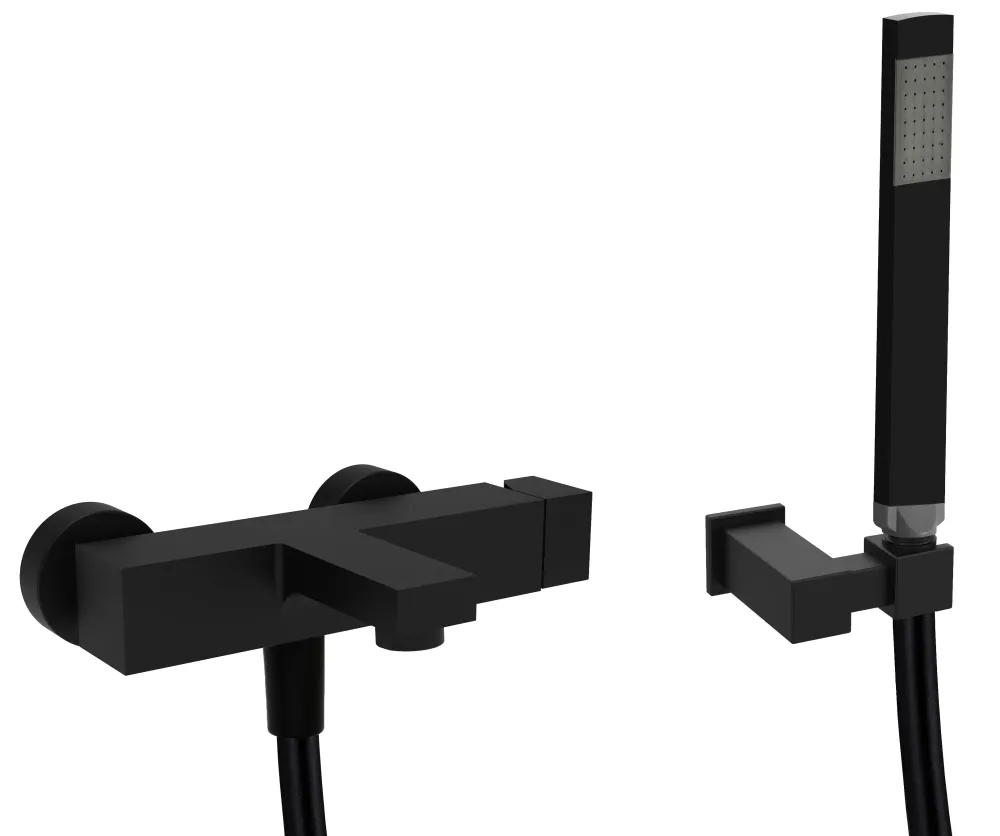 Bathtub mixer Paffoni Elle complete shower set - Doffe Black
