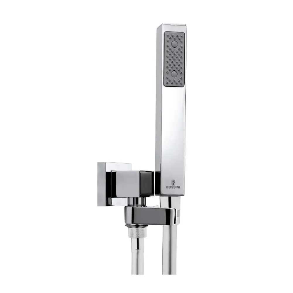 Bossini duplex shower set CUBE model complete support and water inlet vloeiend hose