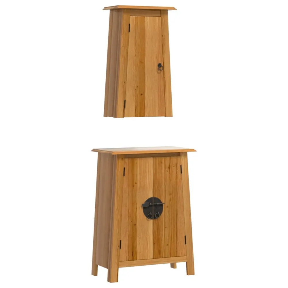 Hands-free 2-delige Badkamermeubelset massief grenenhout