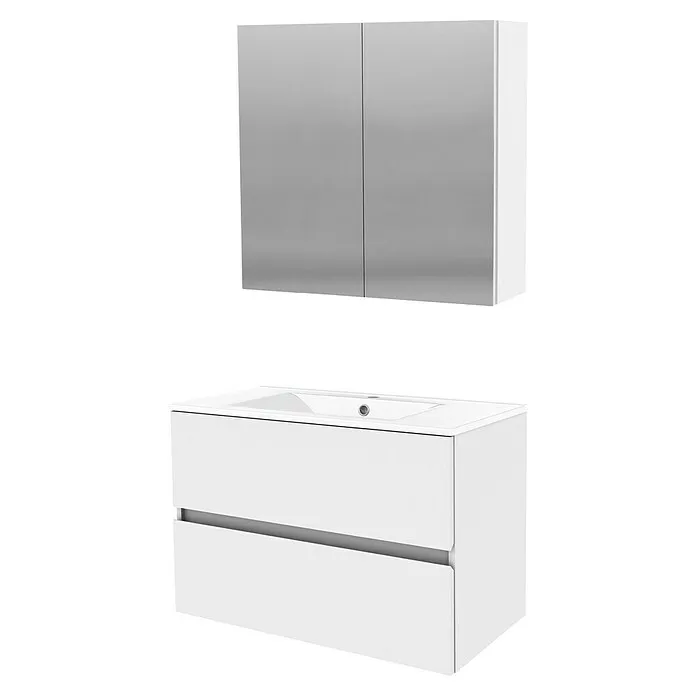 Hoogwaardige Allibert Badmeubelset Belli - 80 cm, Mat wit, Zacht close systeem