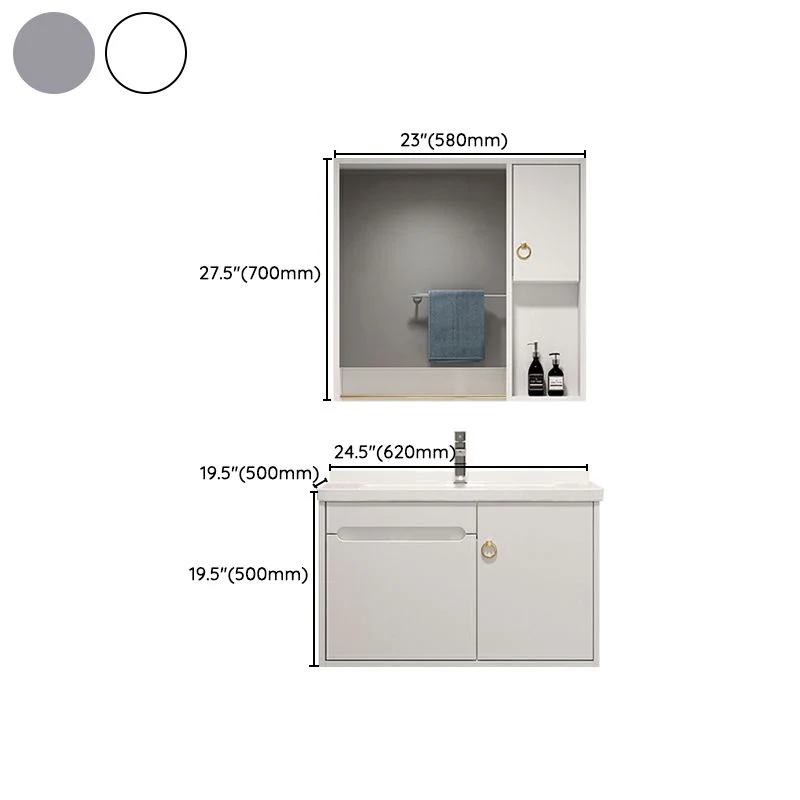 Modern Bathroom Vanity Set Wall Mount Aardewerk Top Sink Included Matt Zwart | Moderne Look 24l
