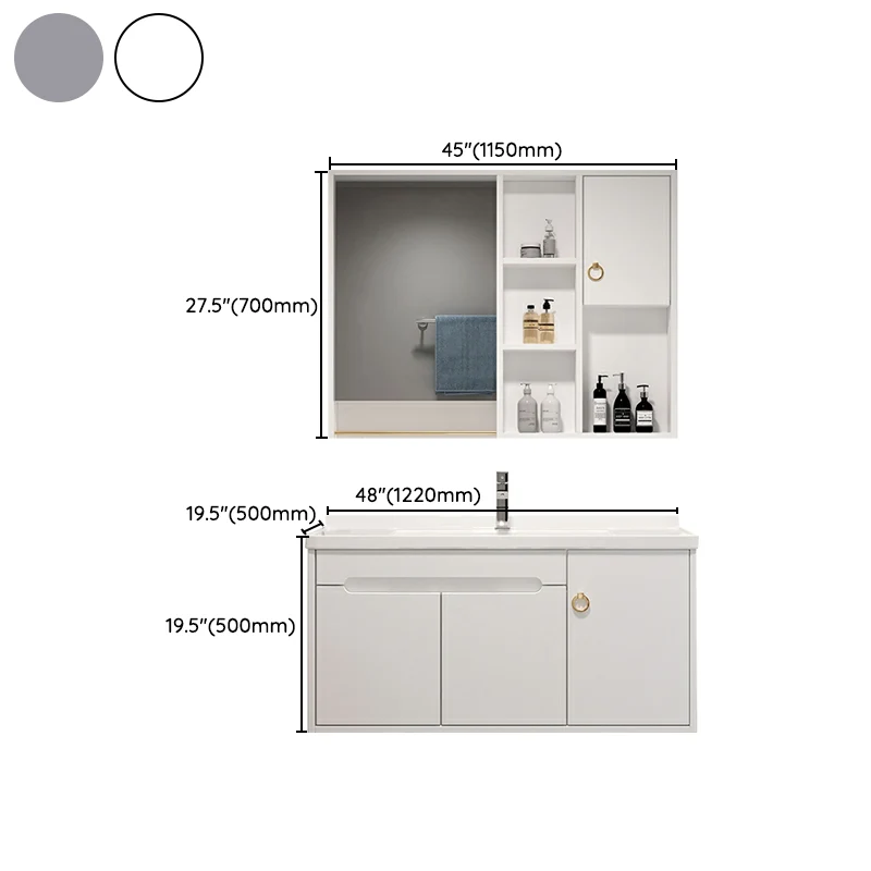 Modern Bathroom Vanity Set Wall Mount Aardewerk Top Sink Included Matt Zwart | Moderne Look 24l
