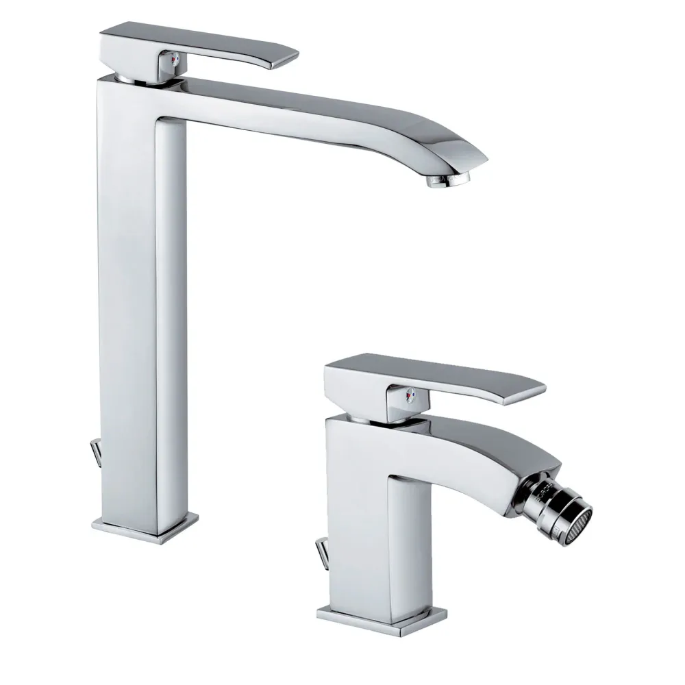 Paffoni Level bathroom mixer set high basin + bidet Matt Zwart | Moderne Look