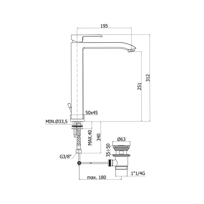 Paffoni Level bathroom mixer set high basin + bidet Matt Zwart | Moderne Look