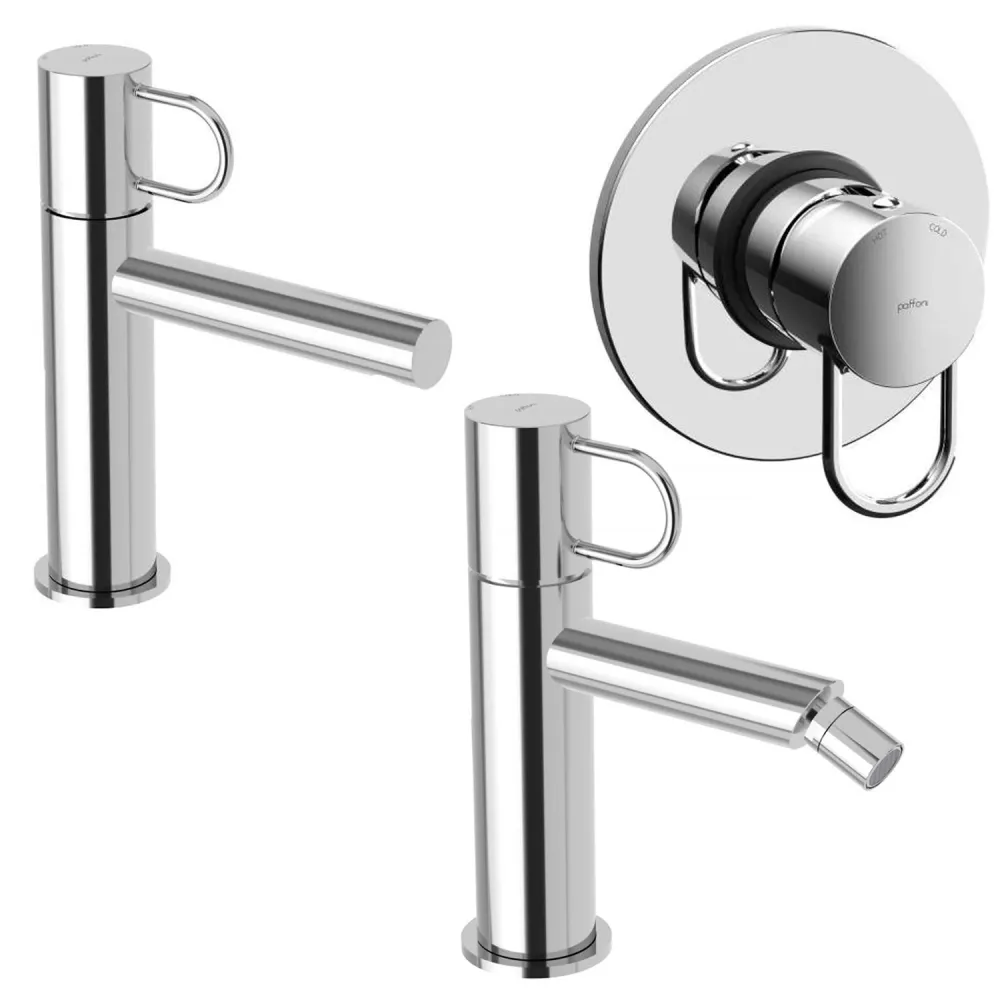 Set basin, bidet, and shower mixers Paffoni Jocker chrome-plated voor Gezinnen | Kindveilig