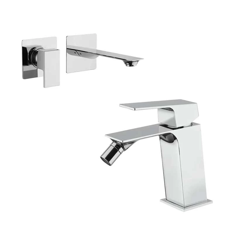 Set built- sink and bidet taps, shiny metaalglans, BLADE collection Mamoli Rubinetterie
