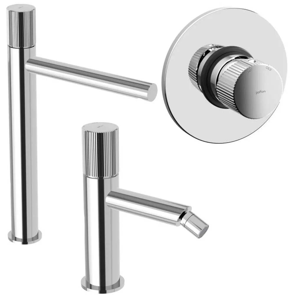 Set high basin-bidet-shower mixers Paffoni Jo Verchroomd