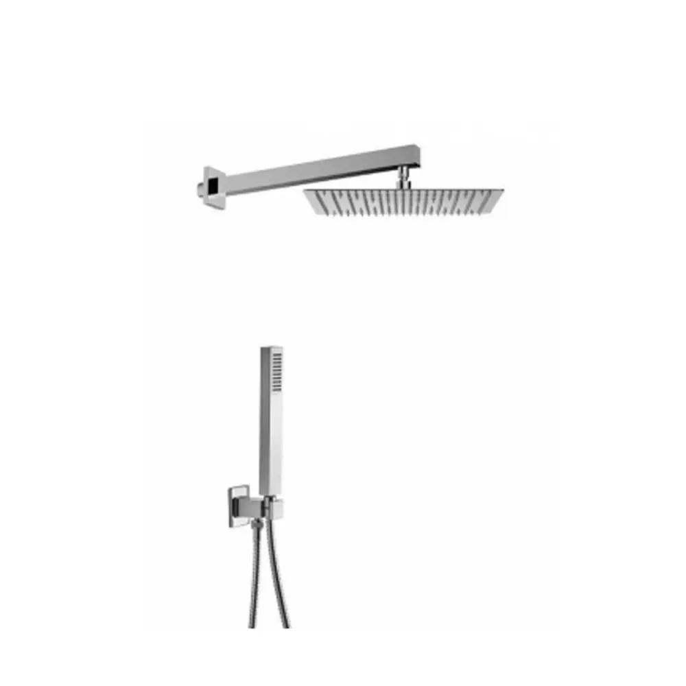 Shower set 30x30 cm square showerhead and chromed hand shower - OUTLET VERSION