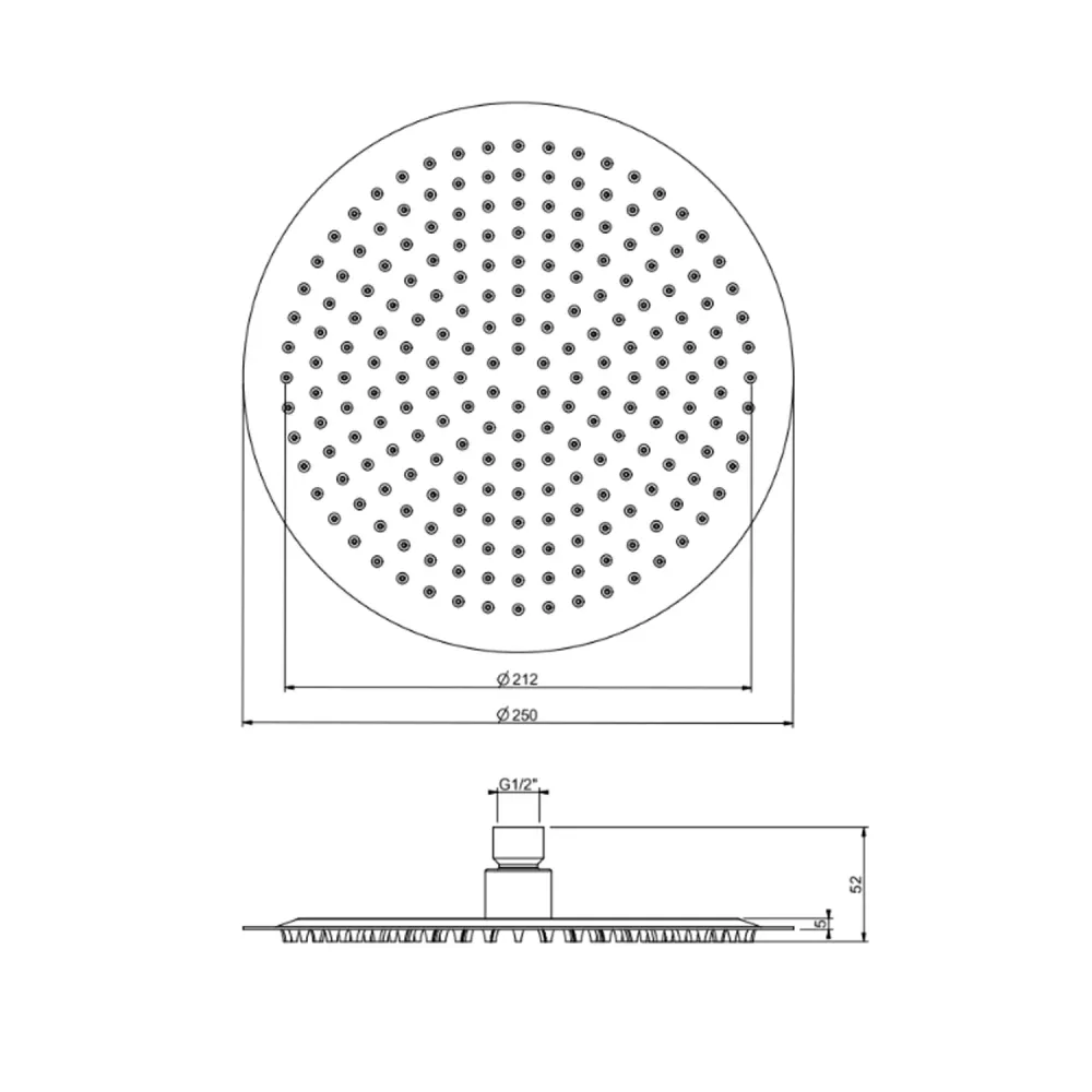 Shower set 25 cm round showerhead and chrome hand shower Verfijnd Shower Collection
