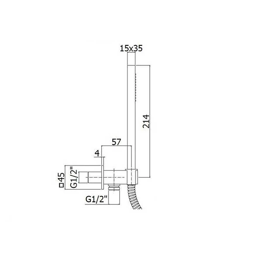 Square duplex shower set Paffoni built- water intake voor Gezinnen | Kindveilig