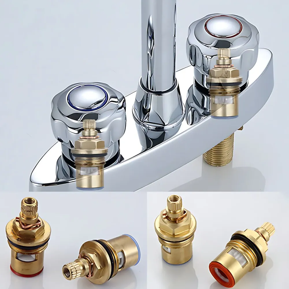Swivel Spout Centerset Lavatory Faucet Contemporary Geel koper Bathroom Faucet Chrome