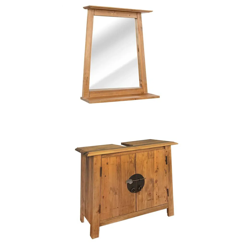 Thermostatische Badkamermeubelset massief grenenhout