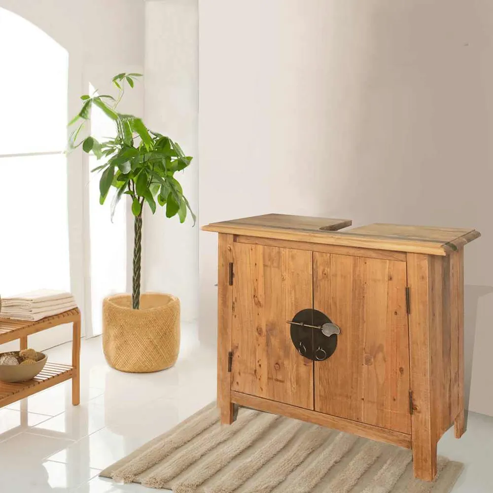 Thermostatische Badkamermeubelset massief grenenhout