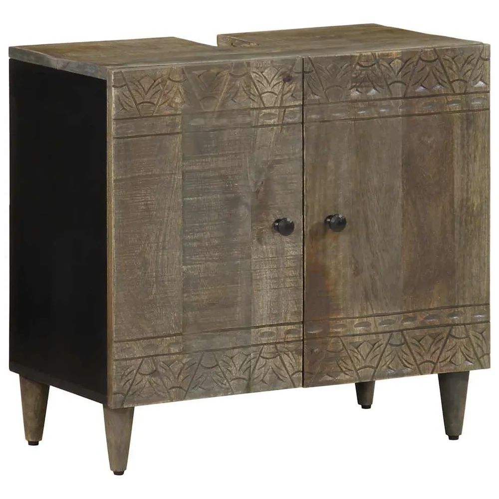 Wastafelkast 62x33x58 cm massief mangohout met CE-Keurmerk