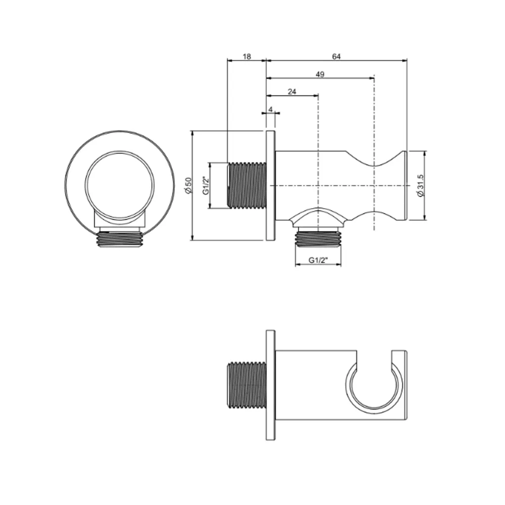 Waterbesparend Shower set 20 cm round showerhead and chrome hand shower Exclusief Shower Collection