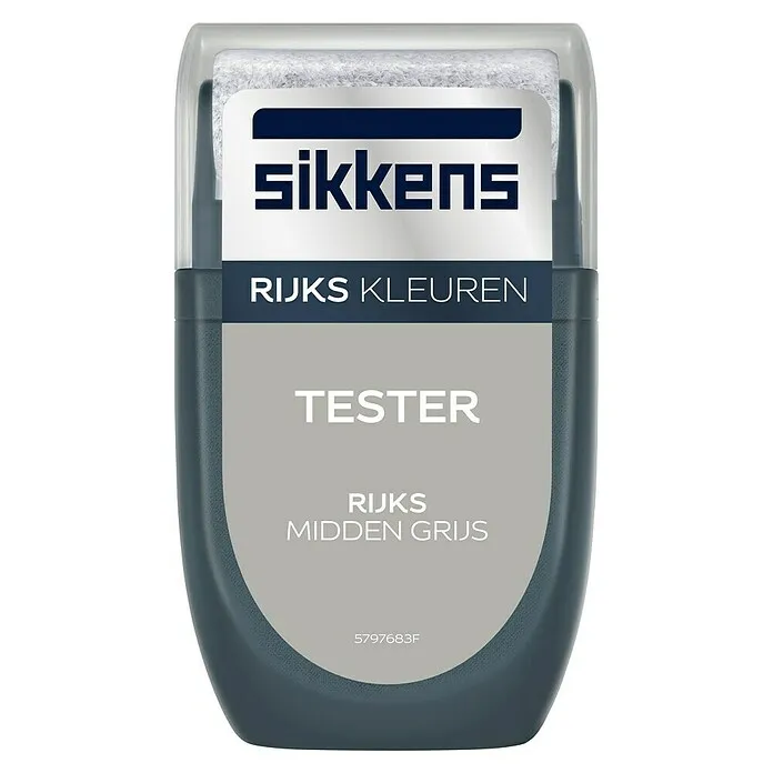 Sikkens Kleurtester Midden Grijs - Midden Grijs, 30 ml met kleefrand