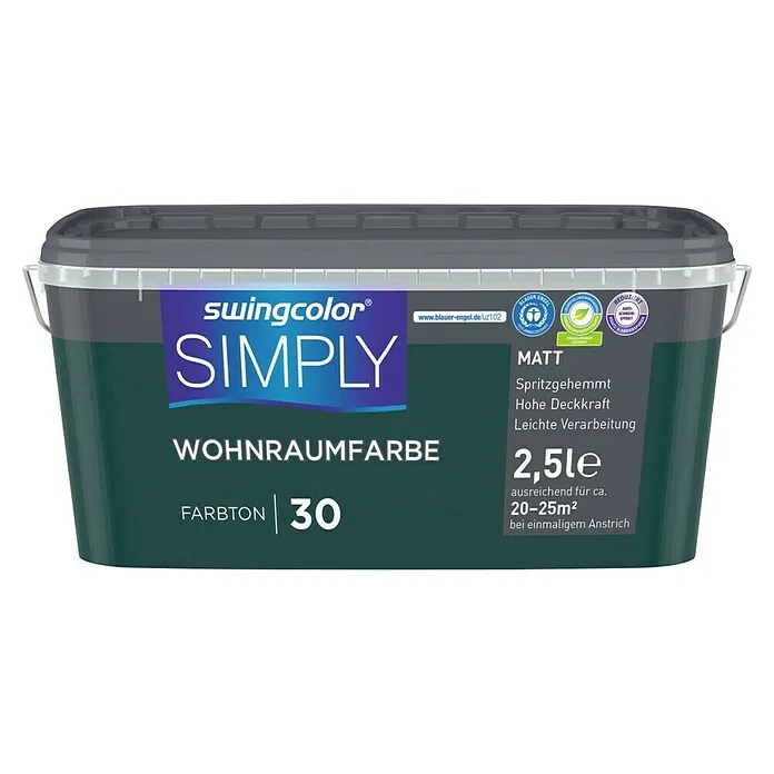 swingcolor Muurverf SIMPLY - Nr. 30, Mat, 2,5 l Vochtbestendig en wasbaar