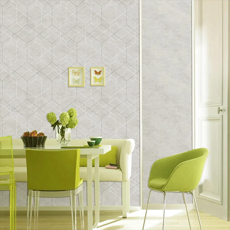 Grijs minimalistisch wanddecoratie 20,5 inch x 31 voet kleurenblokbehang voor woonkamer | 10 m² | 53 cm breed
