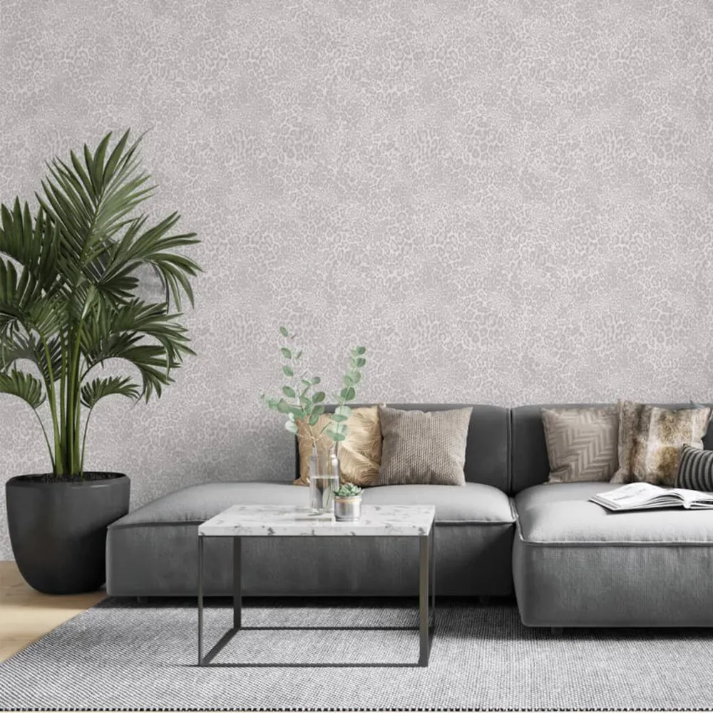 Metallic Noordwand Behang Leopard Print ecru