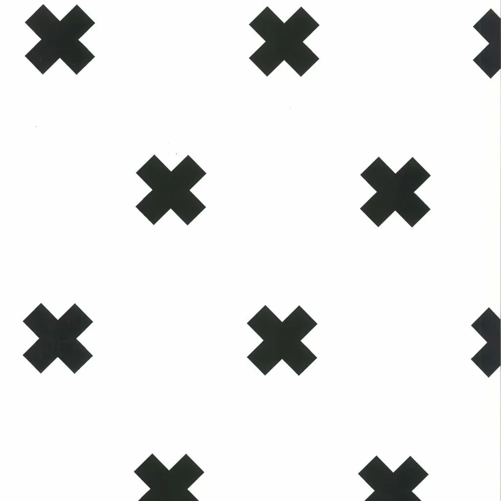 Noordwand Behang Fabulous World Cross wit en zwart - Rol van 10 meter