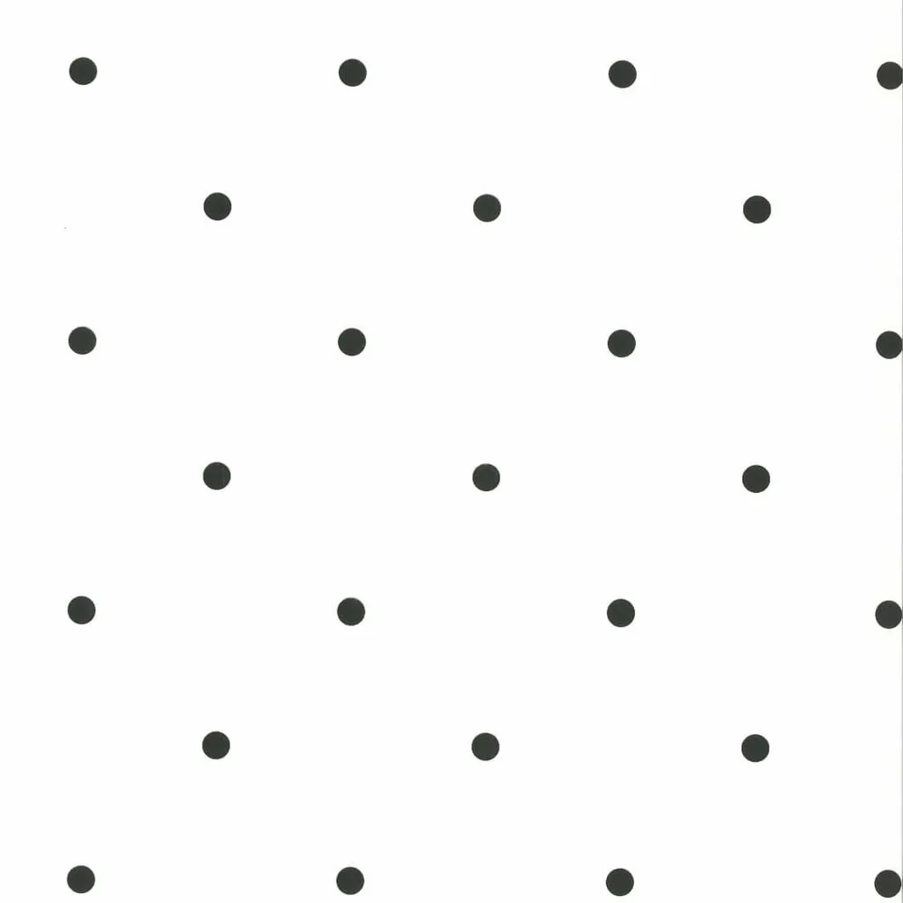 Noordwand Behang Fabulous World Dots wit en zwart met kleefrand