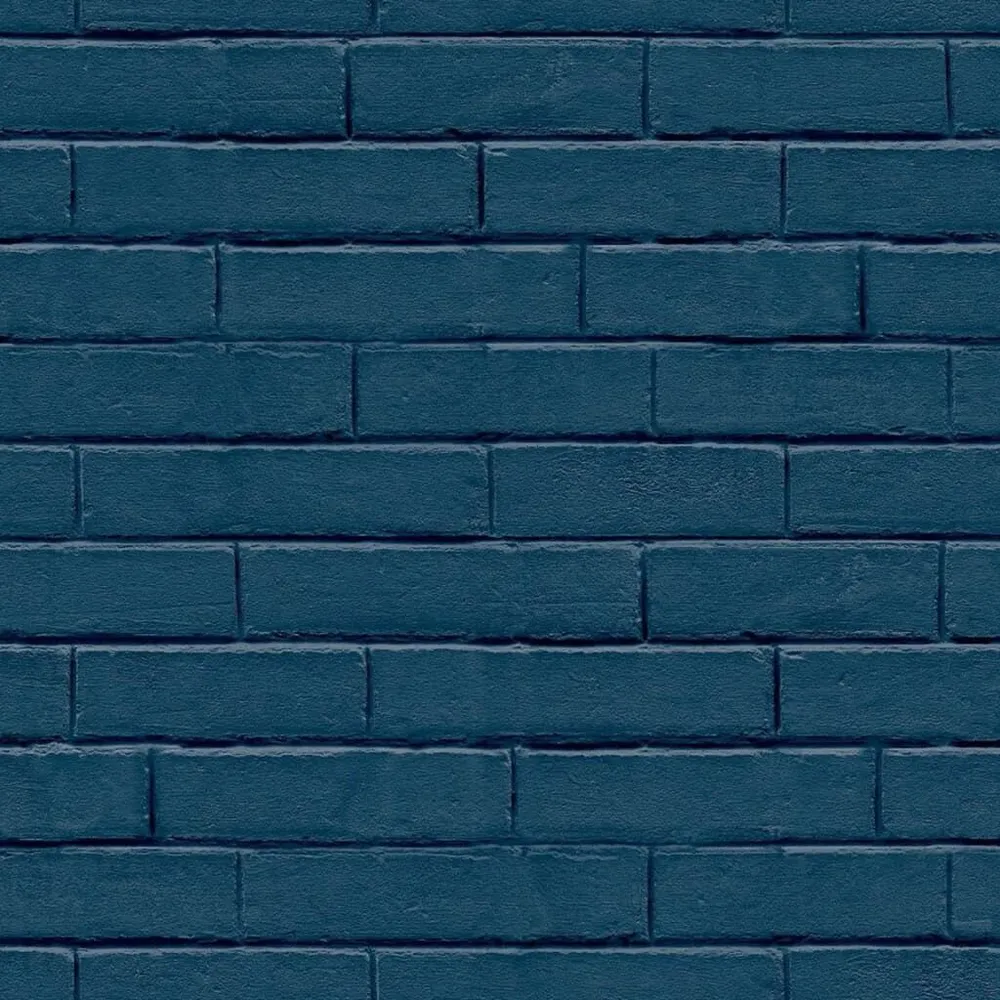 Noordwand Behang Good Vibes Brick Wall blauw Geschikt voor oneffen muren