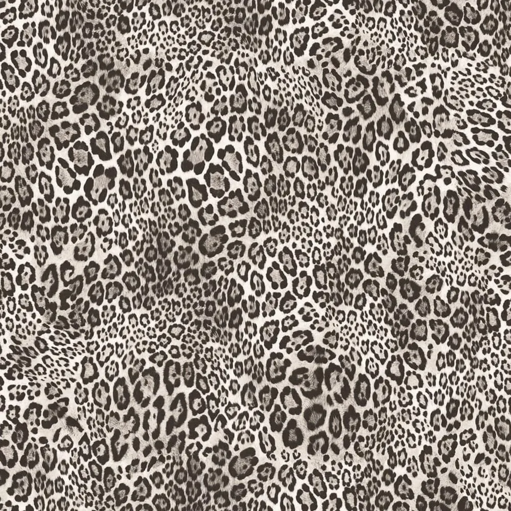 Noordwand Behang Leopard Print zwart met afwerkmes