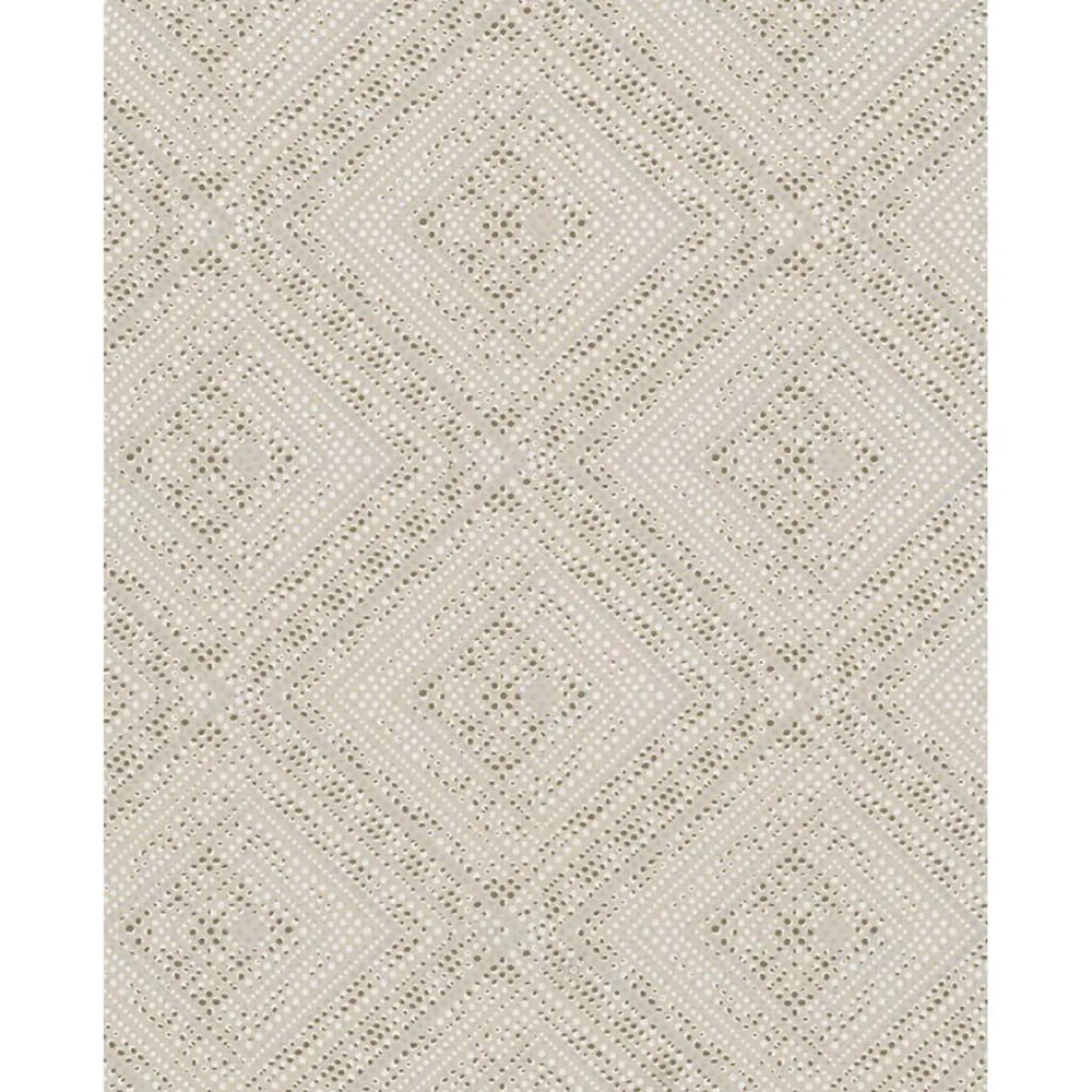 3D-relief Noordwand Behang Topchic Tone On Tone Diamonds metallic natuurtint