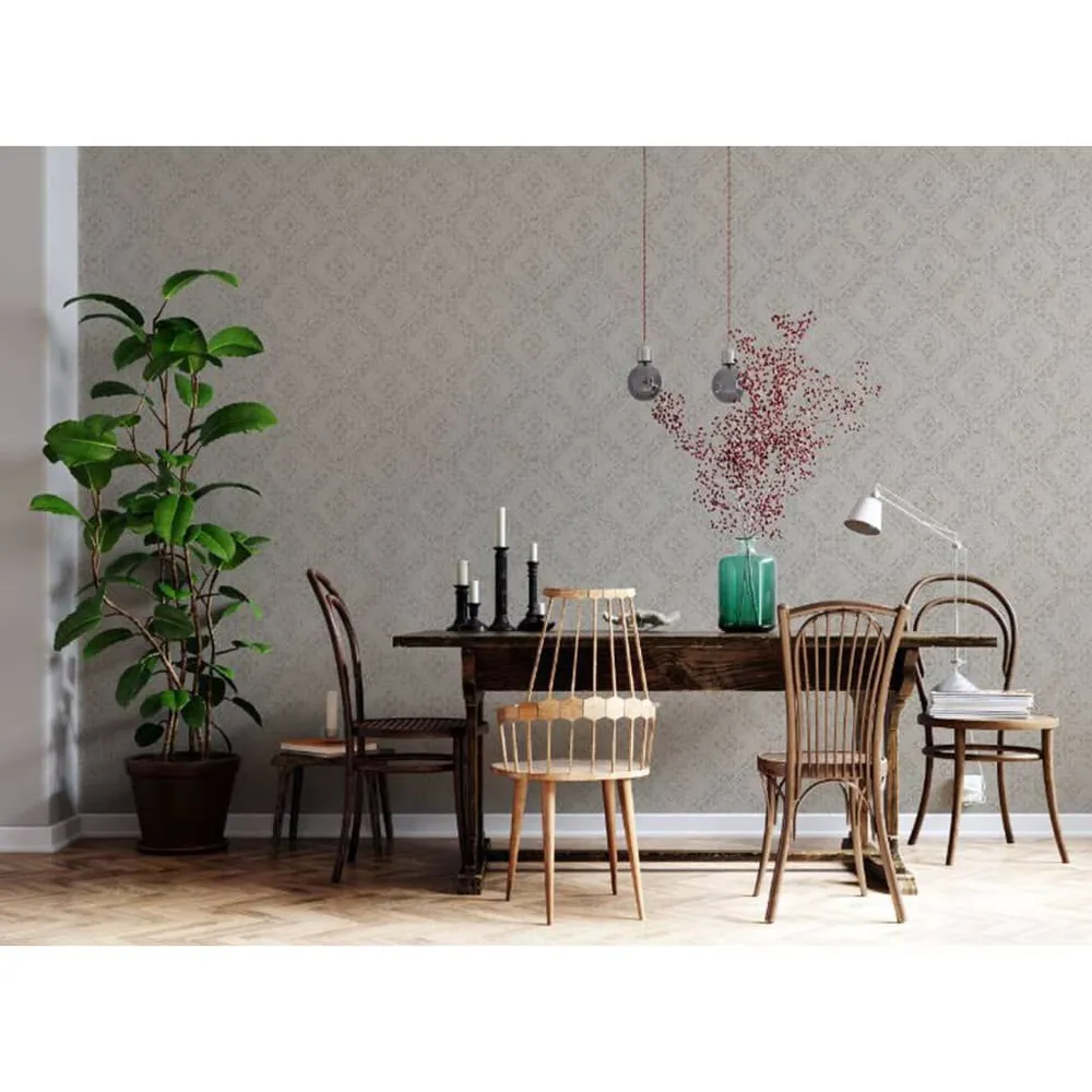 3D-relief Noordwand Behang Topchic Tone On Tone Diamonds metallic natuurtint