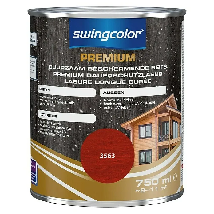 3D-relief swingcolor Uitgelezen Houtbeits voor langdurige bescherming - 750 ml, Kersenrood, Zijdeglans
