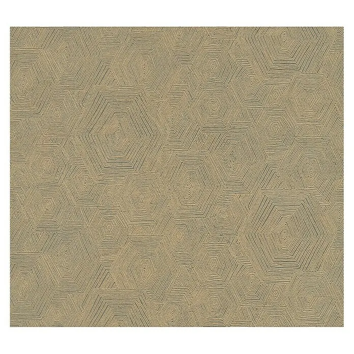 .S. Création My Home My Spa Vliesbehang Hexagon - Bruin, Grafisch, 10,05 x 0,53 m - Rol van 10 meter