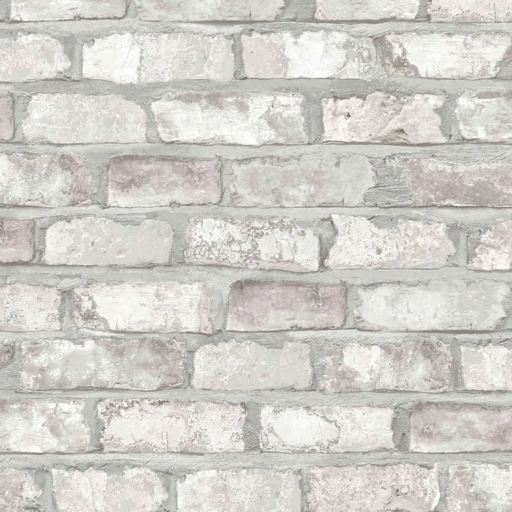 DUTCH WALLCOVERINGS Behang bakstenen wit EW3104 voor vochtige ruimtes