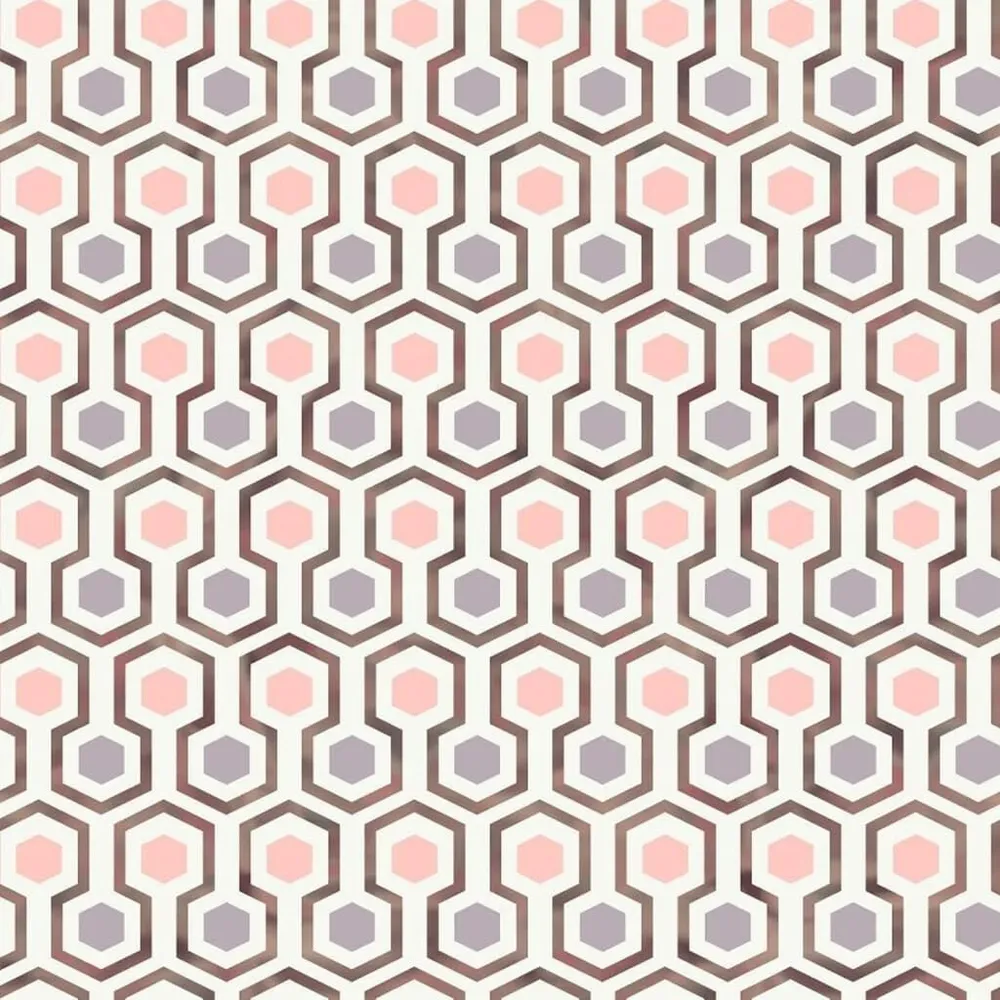 Gras Noordwand Behang Good Vibes Hexagon Pattern roze en paars
