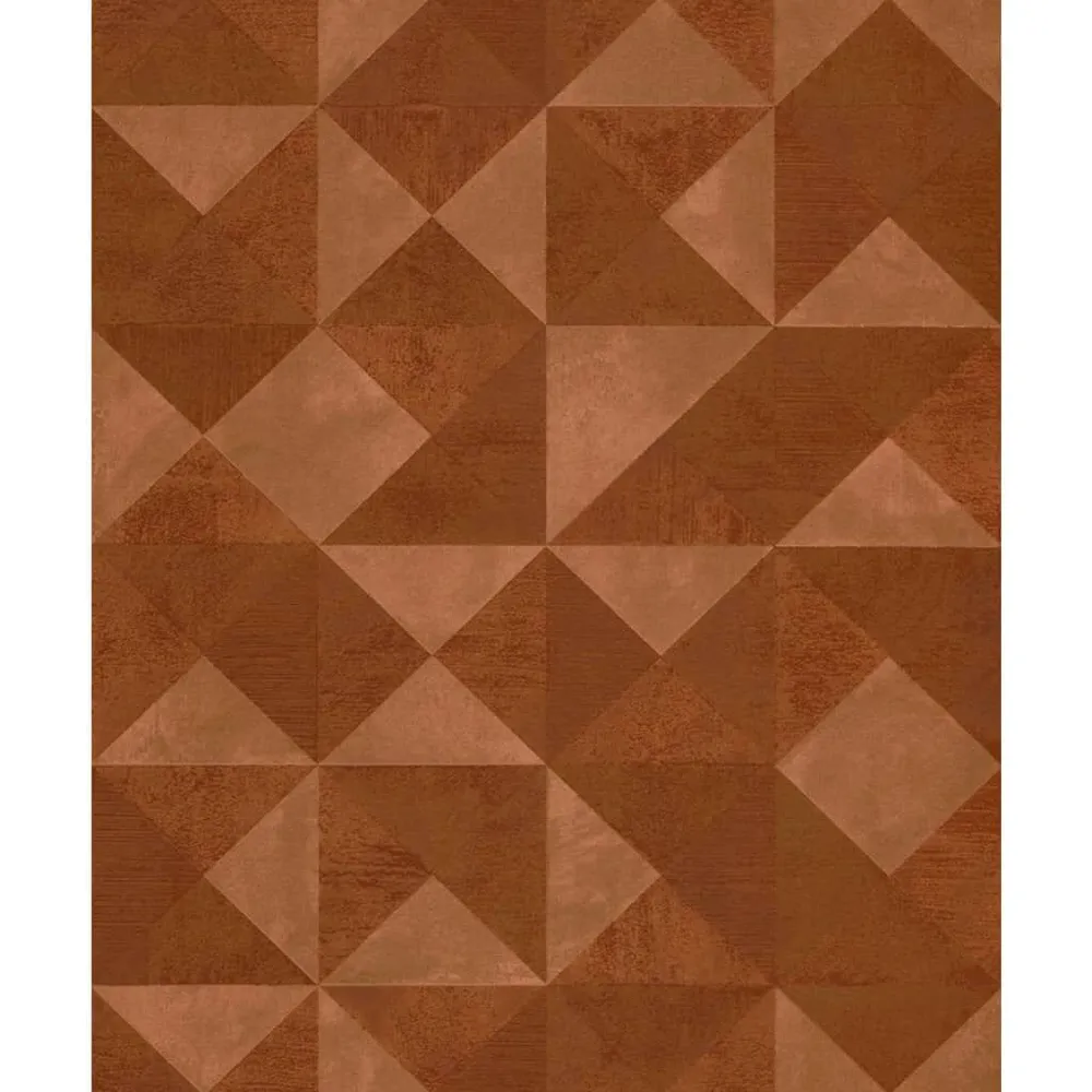 Gras Noordwand Behang Topchic Graphic Shapes Facet metallic oranje