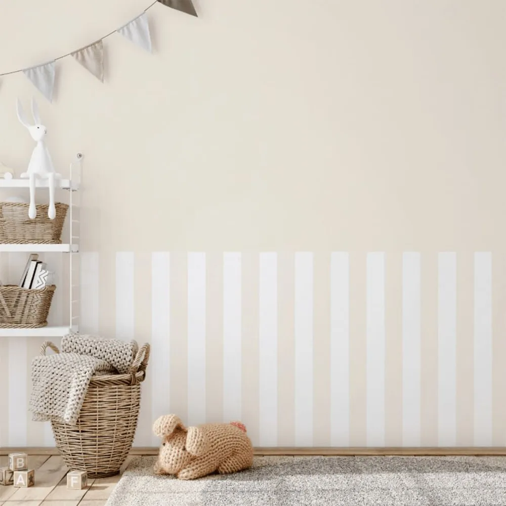 Gras Noordwand Behang Topchic Stripes lichtbruin en wit