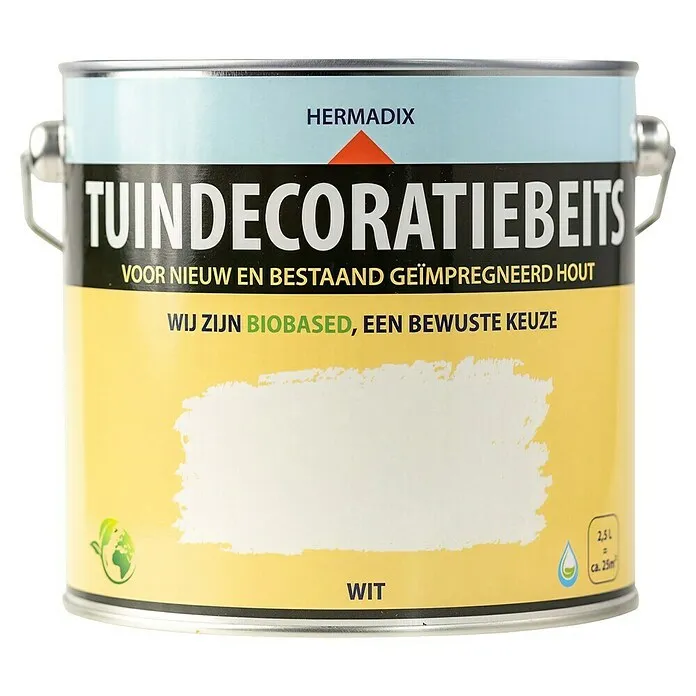 Hermadix Houtbeits - 2.500 ml, Wit met lijm al aangebracht