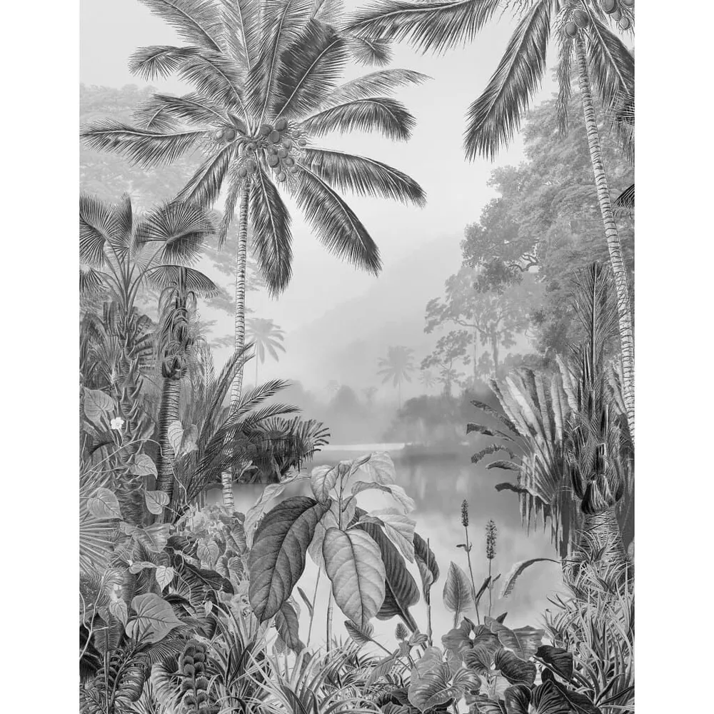 Komar Fotobehang Lac Tropical Black & Ivoor 200x270 cm